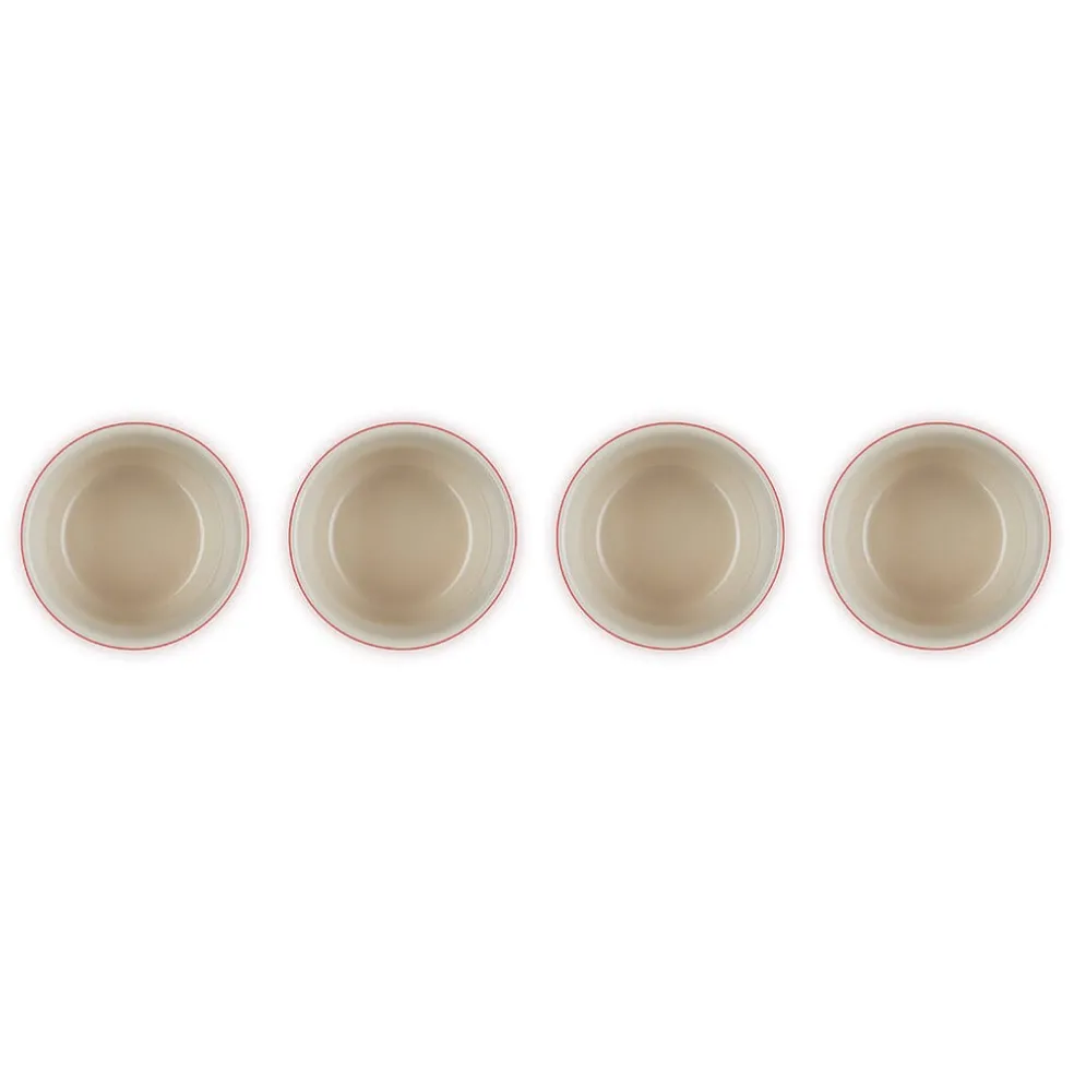 Le Creuset - Set van 4 Mini-Ramekins Kersenrood 7,8cm 0,1l
