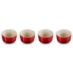 Le Creuset - Set van 4 Mini-Ramekins Kersenrood 7,8cm 0,1l