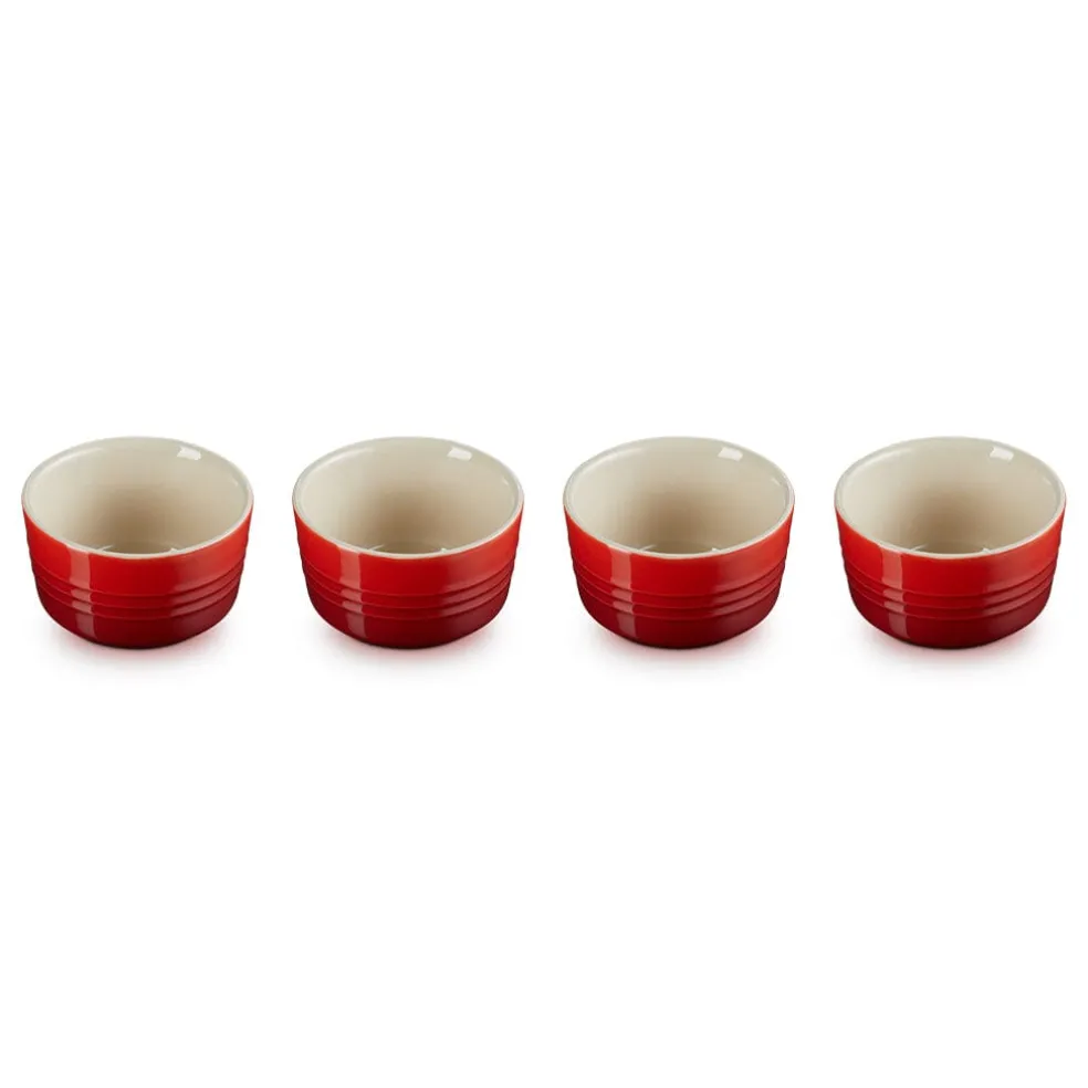 Le Creuset - Set van 4 Mini-Ramekins Kersenrood 7,8cm 0,1l