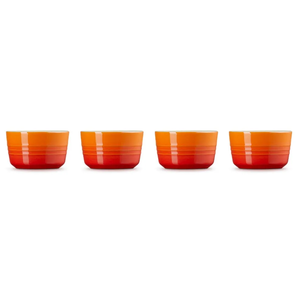 Le Creuset - Set van 4 Mini-Ramekins Oranjerood 7,8cm 0,1l