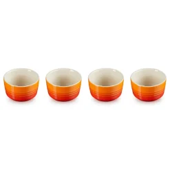 Le Creuset - Set van 4 Mini-Ramekins Oranjerood 7,8cm 0,1l