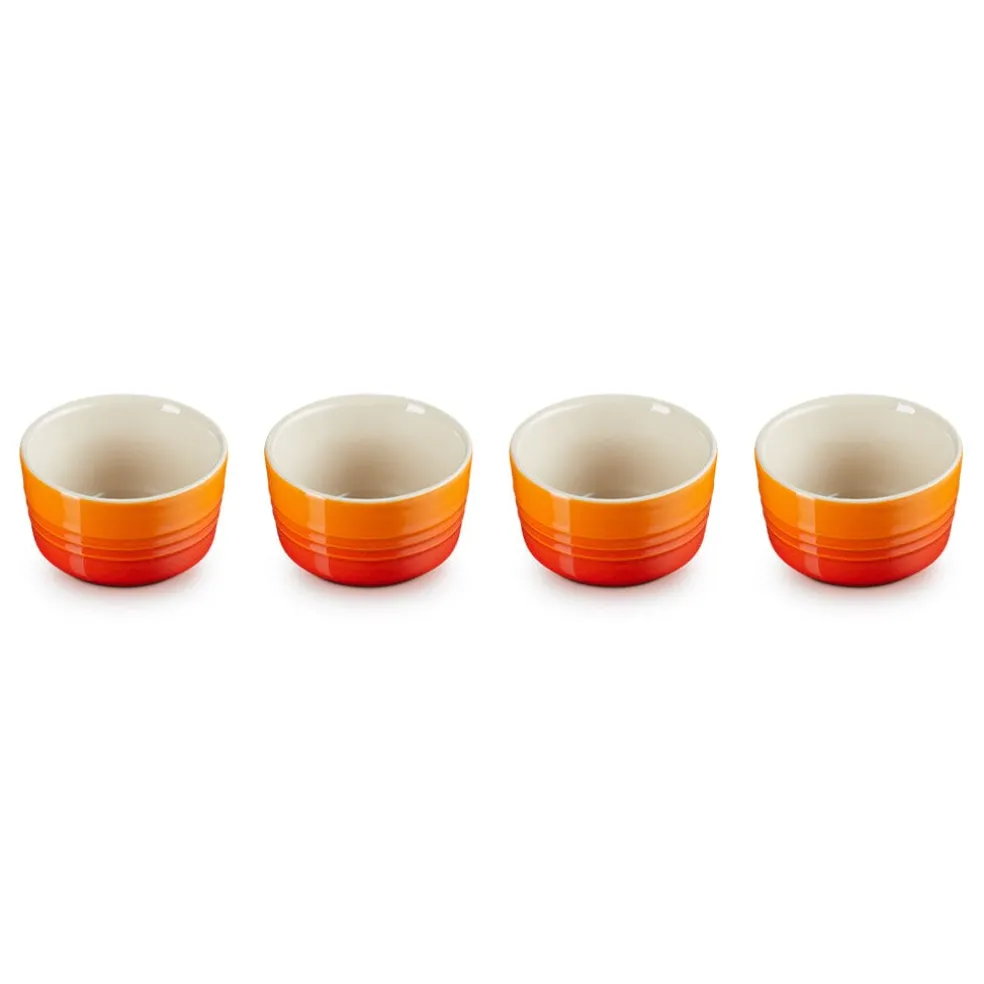 Le Creuset - Set van 4 Mini-Ramekins Oranjerood 7,8cm 0,1l