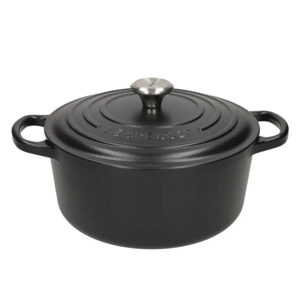 Le Creuset - Signature Braadpan Mat Zwart 18 cm (zwart interieur)