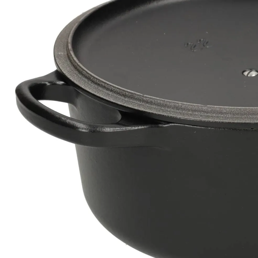 Le Creuset - Signature Braadpan Mat Zwart 22 cm (zwart interieur)