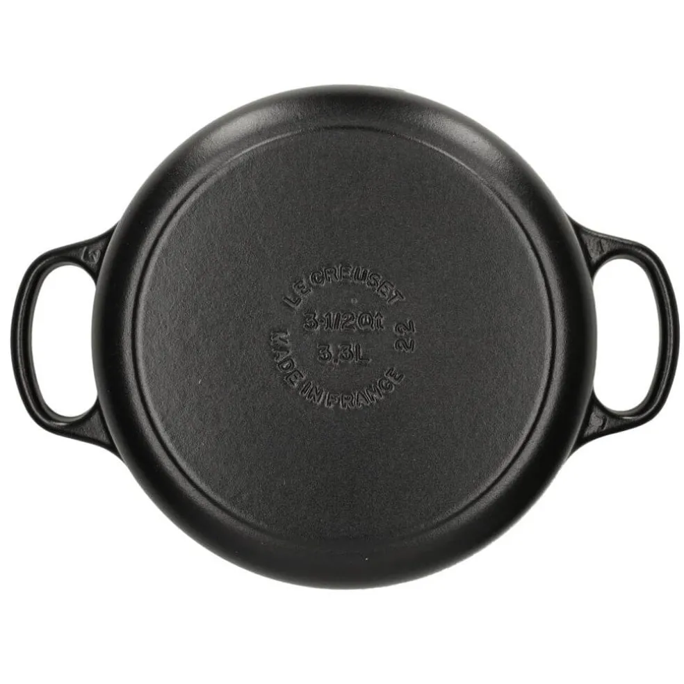 Le Creuset - Signature Braadpan Mat Zwart 22 cm (zwart interieur)