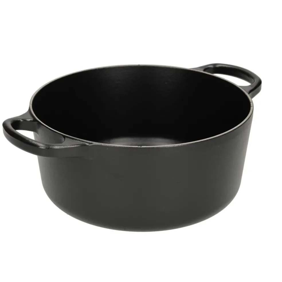 Le Creuset - Signature Braadpan Mat Zwart 22 cm (zwart interieur)