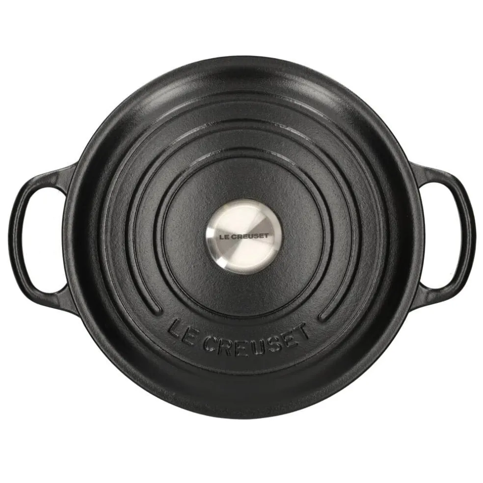 Le Creuset - Signature Braadpan Mat Zwart 22 cm (zwart interieur)