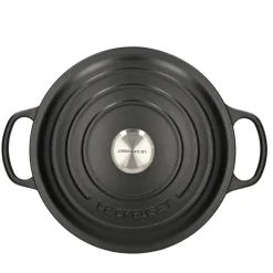 Le Creuset - Signature Braadpan Mat Zwart 24 cm (zwart interieur)