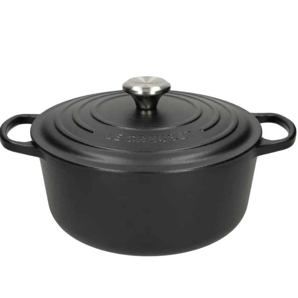 Le Creuset - Signature Braadpan Mat Zwart 26 cm (zwart interieur)
