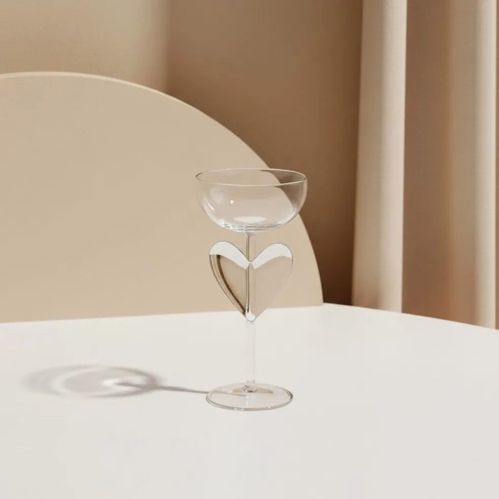 Lepelclub - Chamapgne Coupe - Hart - Transparant