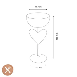 Lepelclub - Chamapgne Coupe - Hart - Transparant