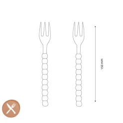 Lepelclub - Gebaksvorkjes - Parel - Set Van 2