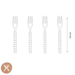 Lepelclub - Gebaksvorkjes - Parel - Set Van 4
