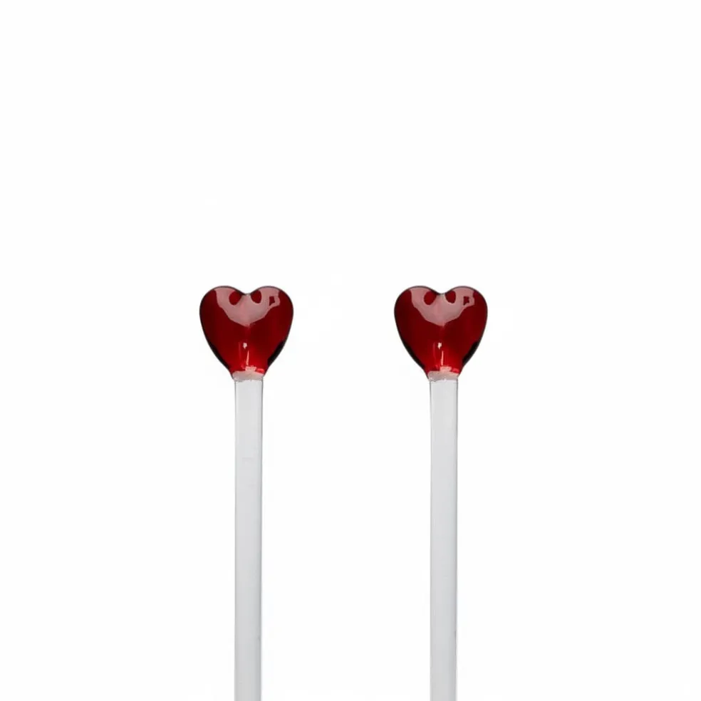 Lepelclub - Glazen Lepels - Hart - Rood
