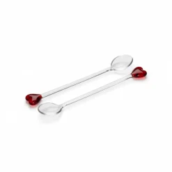 Lepelclub - Glazen Lepels - Hart - Rood