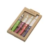 Lou Laguiole - Forest 4-delige Schilmessen set - Hout Gekleurd