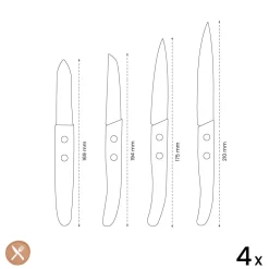Lou Laguiole - Forest 4-delige Schilmessen set - Hout Gekleurd