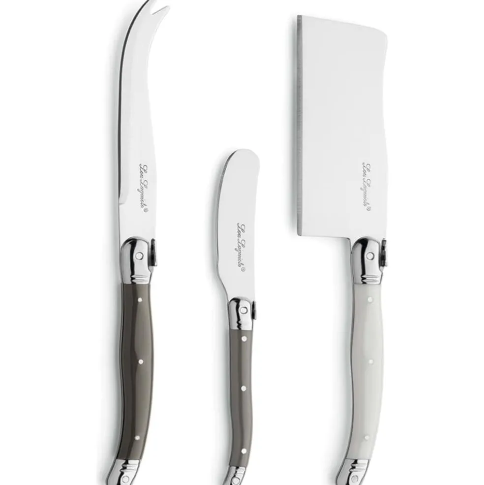 Lou Laguiole - Tradition 3-delige Kaasmessen set - Peper/Parel/Taupe
