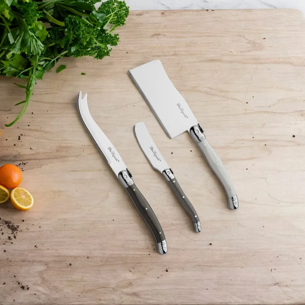 Lou Laguiole - Tradition 3-delige Kaasmessen set - Peper/Parel/Taupe