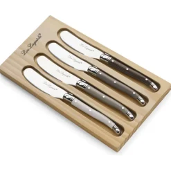 Lou Laguiole - Tradition 4-delige Botermessen set - Peper/Antreciet/Parel/Taupe