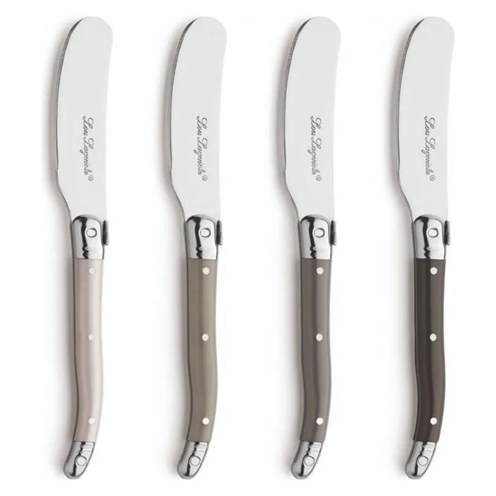 Lou Laguiole - Tradition 4-delige Botermessen set - Peper/Antreciet/Parel/Taupe