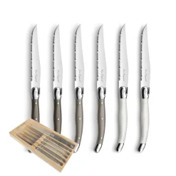 Lou Laguiole - Tradition 6 Steakmessen - Peper/Parel/Taupe