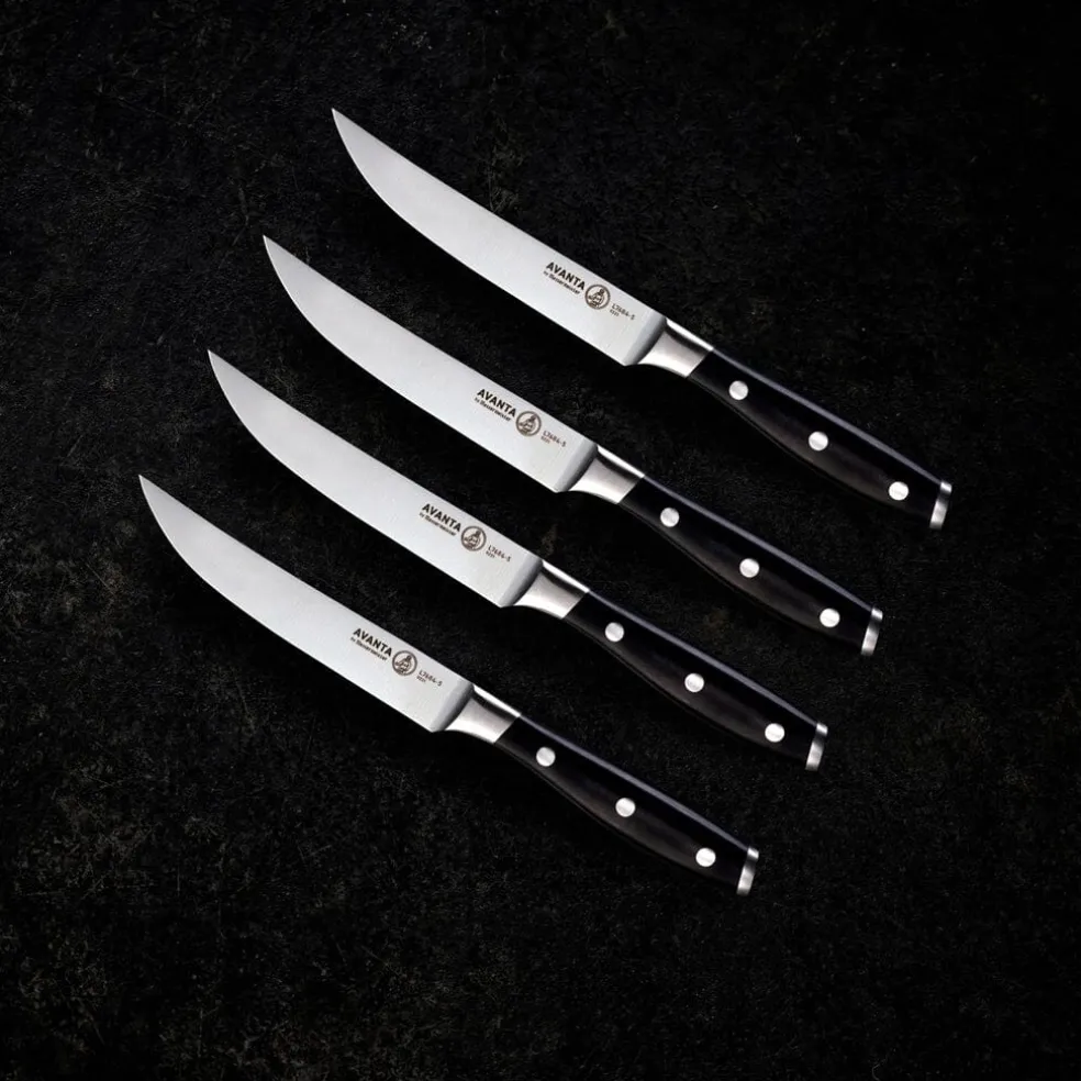 Messermeister - Avanta 4-delige zwarte steak messenset