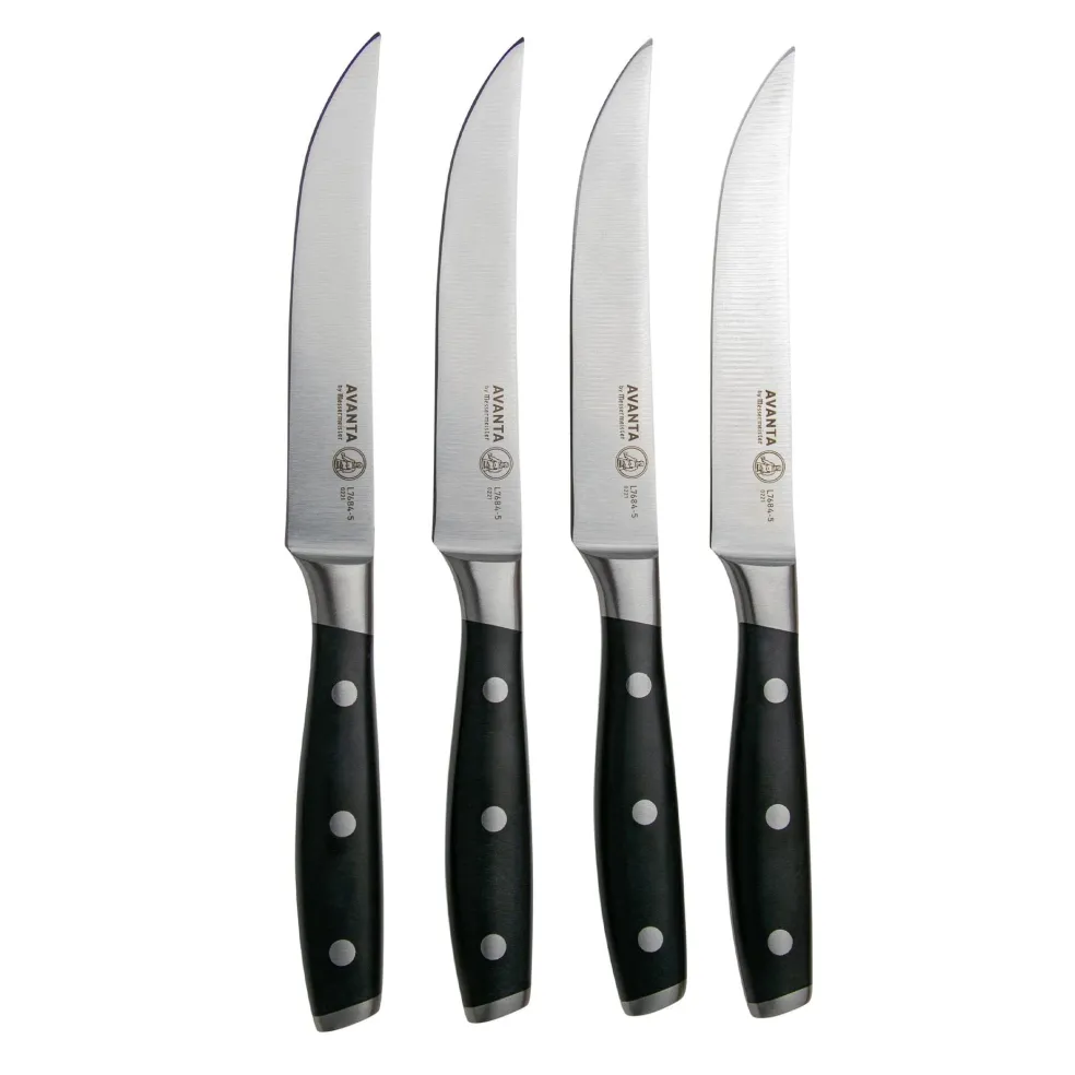 Messermeister - Avanta 4-delige zwarte steak messenset
