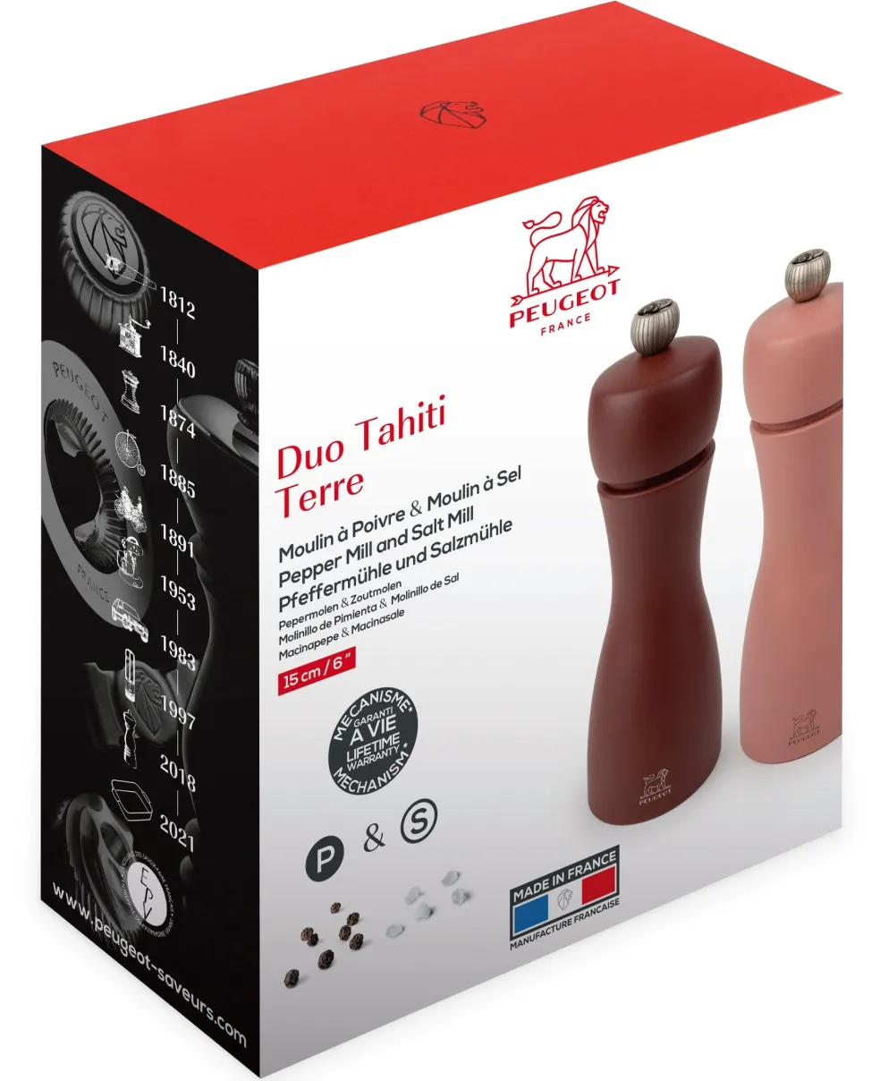 Peugeot - Duo Tahiti Peper-en Zoutmolenset Aarde 15 cm