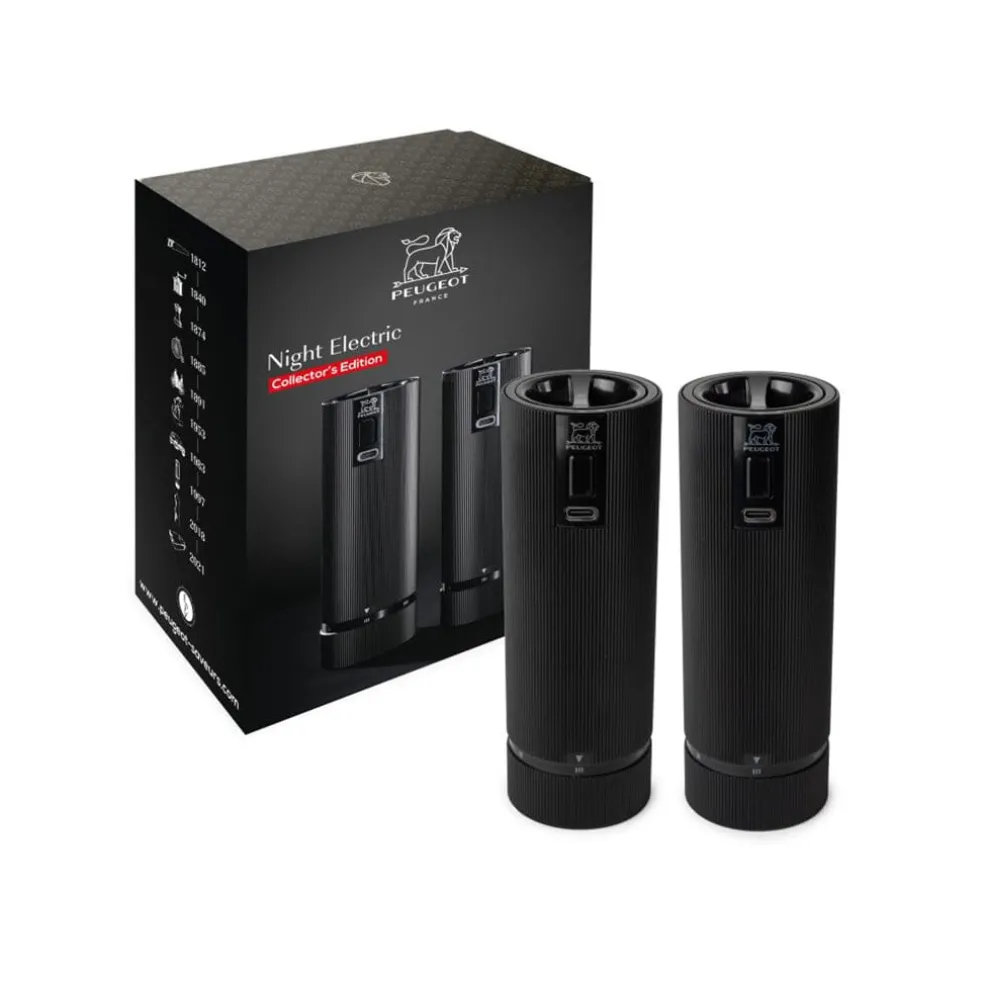 Peugeot - Giftbox Duo Line Elektrische Peper- en Zoutmolen set 15 cm zwart