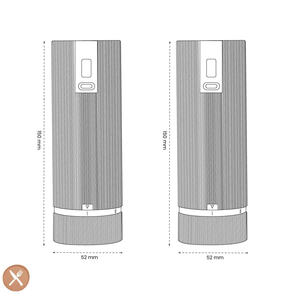 Peugeot - Line Elektrische Peper- en Zoutmolen set carbon aluminium 15 cm