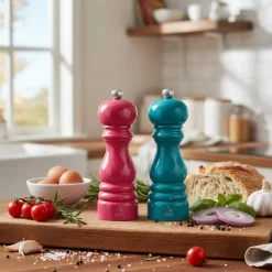 Peugeot - Paris Peper- en Zoutmolen set 18 cm Zuurstokroze en Pacific Blauw