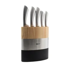 Richardson Sheffield - Fusion 5-delige Messenset met Messenblok - Naturel Hout & Zwart