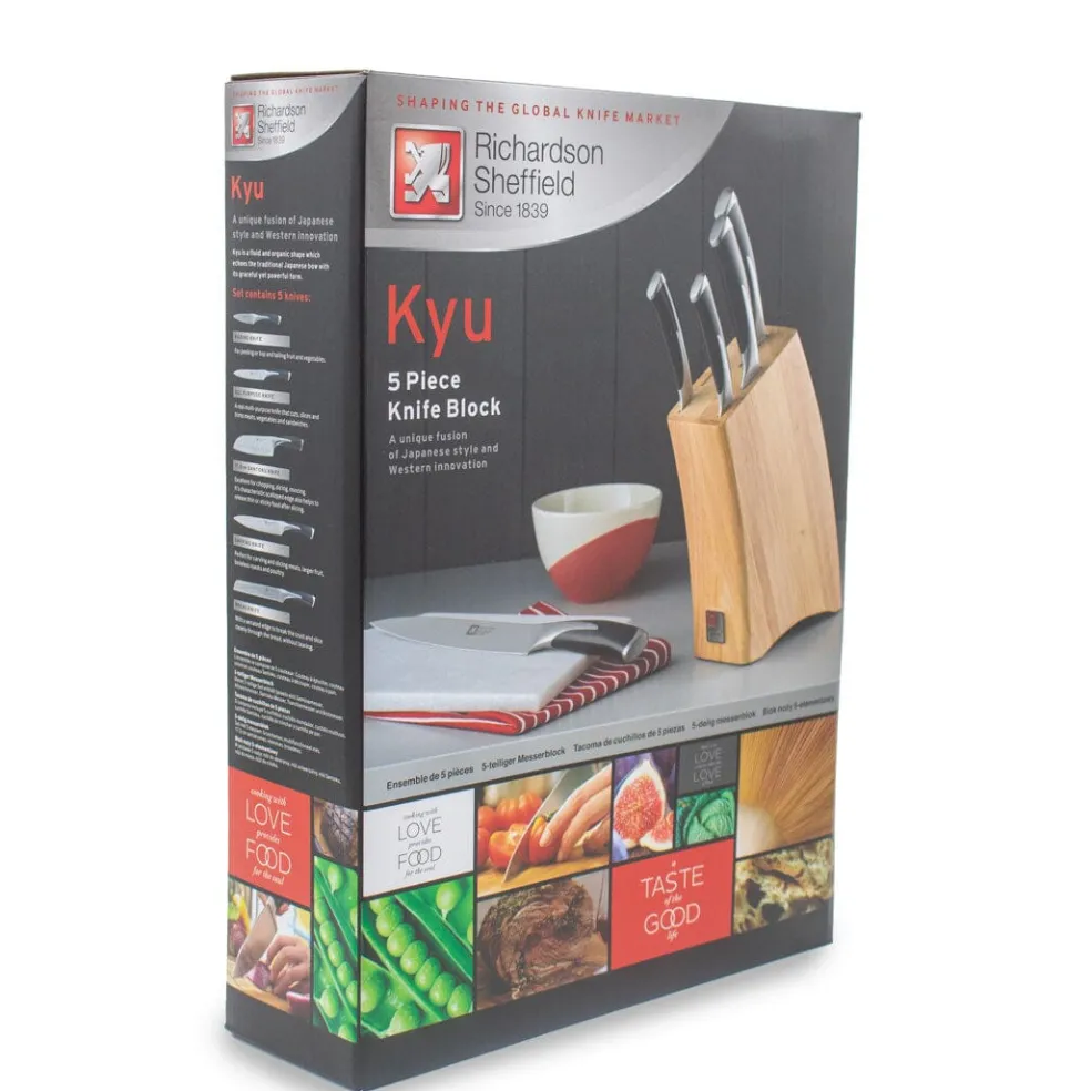Richardson Sheffield - KYU 5 pc knife block - wood