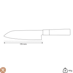 Satake - Japanse santoku mes Magnolia Wood 17 cm