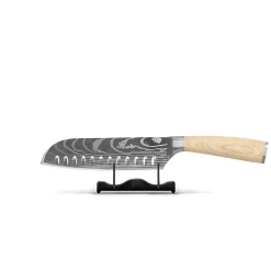 Shinrai Knives - Akari Damascus Print Santoku mes 18 cm