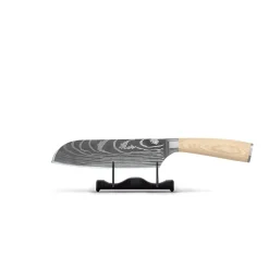 Shinrai Knives - Akari Damascus Print 6-delige Messenset + Magnetisch Messenblok Enkelzijdig