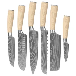 Shinrai Knives - Akari Damascus Print 6-delige messenset