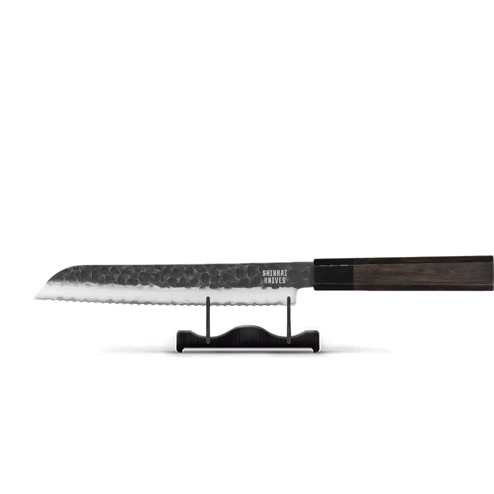 Shinrai Knives - Blackout Edition Damascus Broodmes 20 cm