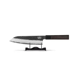 Shinrai Knives - Blackout Edition Damascus Santoku mes 18 cm