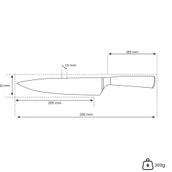 Shinrai Knives - Damascus Print Koksmes 20 cm