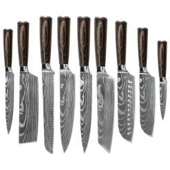 Shinrai Knives - Damascus Print 9-delige Messenset