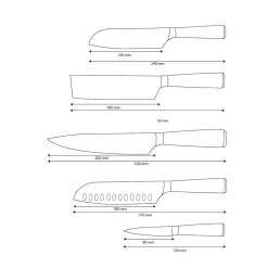 Shinrai Knives - Damascus Print 5-delige Messenset