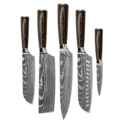 Shinrai Knives - Damascus Print 5-delige Messenset