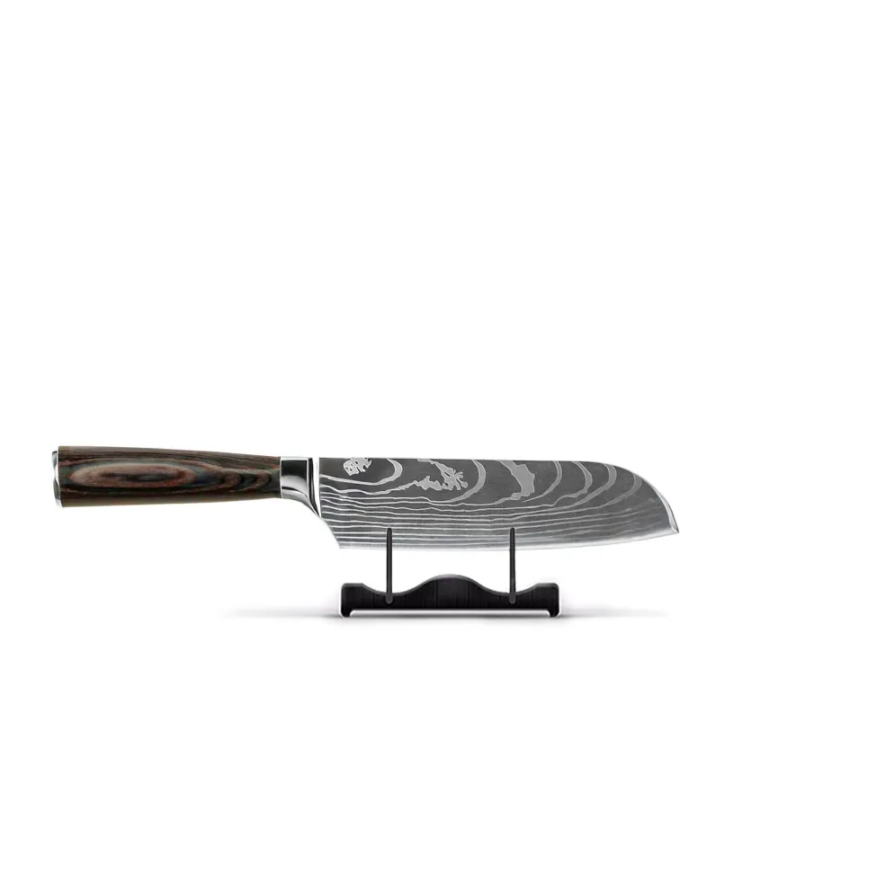 Shinrai Knives - Damascus Print Santoku mes 13 cm