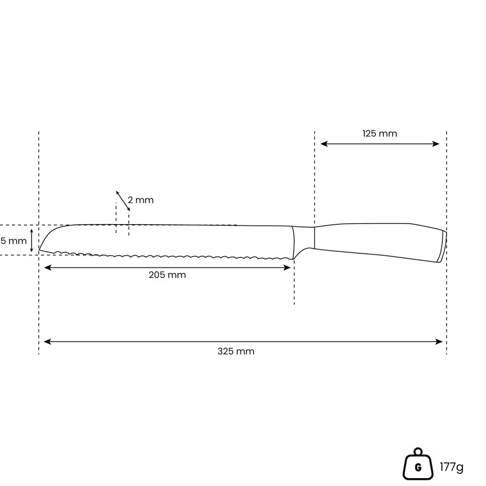 Shinrai Knives - Damascus Print Broodmes 20 cm