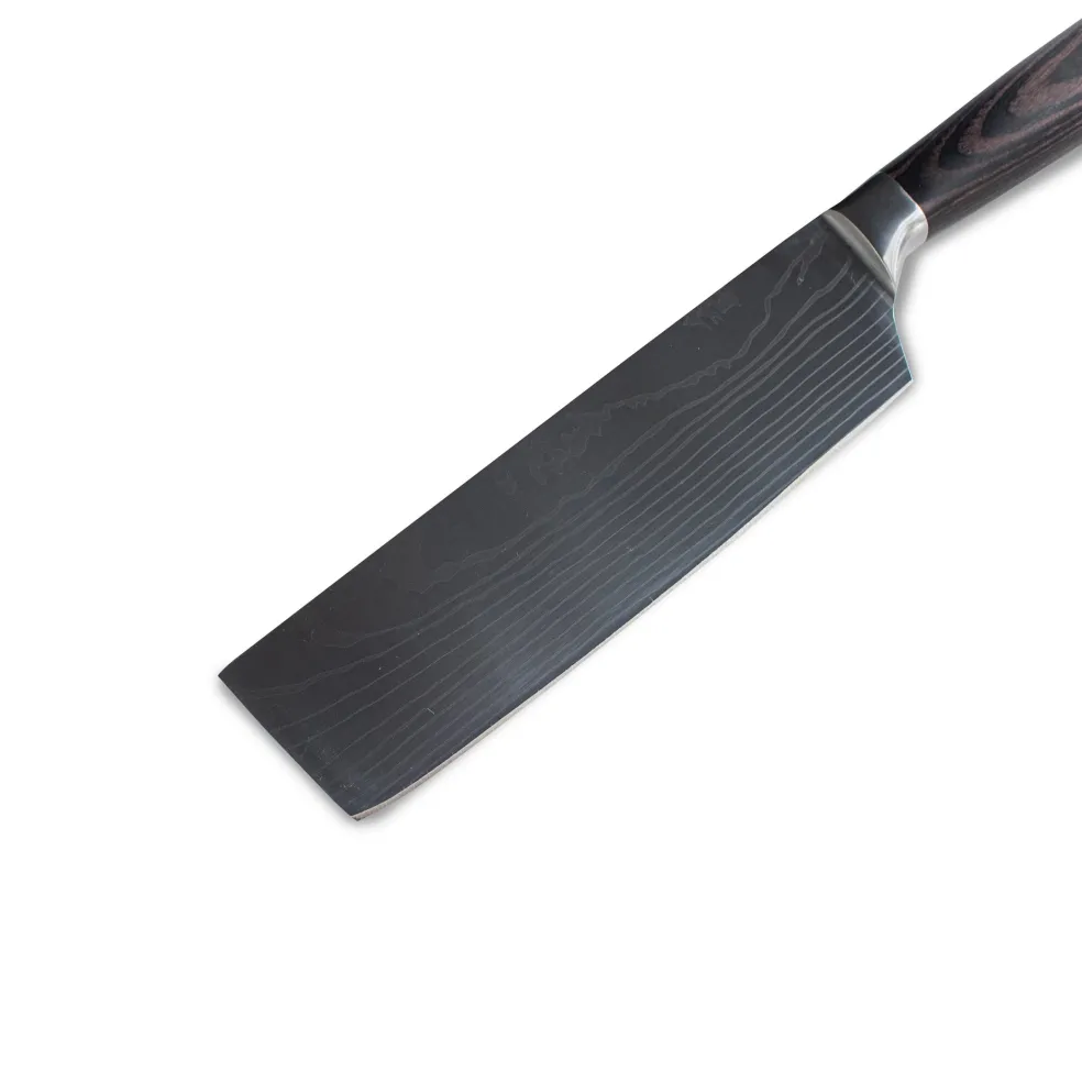 Shinrai Knives - Damascus Print Nakiri mes 18 cm