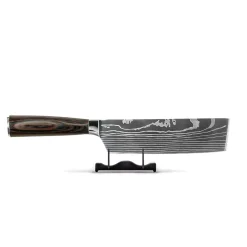 Shinrai Knives - Damascus Print Nakiri mes 18 cm