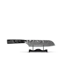 Shinrai Knives - Damascus Print Onyx Santoku mes 13 cm
