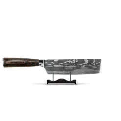 Shinrai Knives - Damascus Print 4-delige Messenset - Santoku + Broodmes + Nakiri + Schilmes
